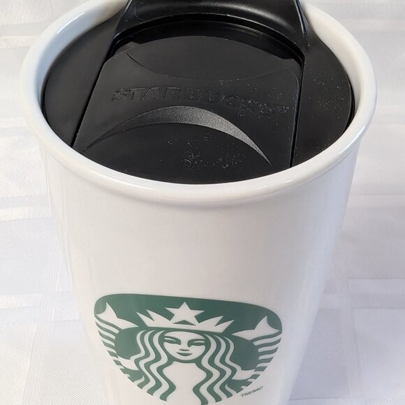 2011 STARBUCKS COFFEE COMPANY LIDDED CERAMIC TRAVEL MUG 355ML OR 12 FL OZ TEA - Picture 3 of 16